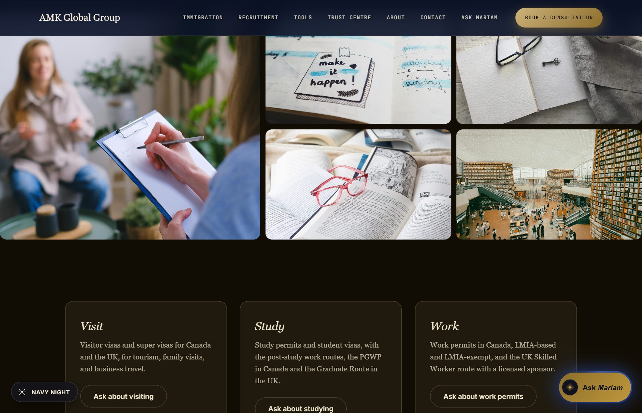 AMK Global Group desktop view 2