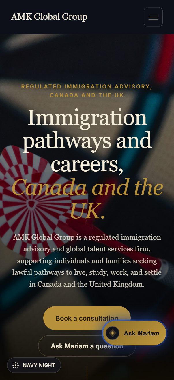 AMK Global Group mobile view 1