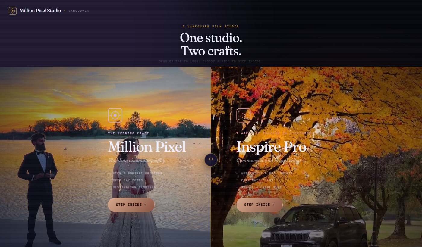 Million Pixel Studio desktop view 2