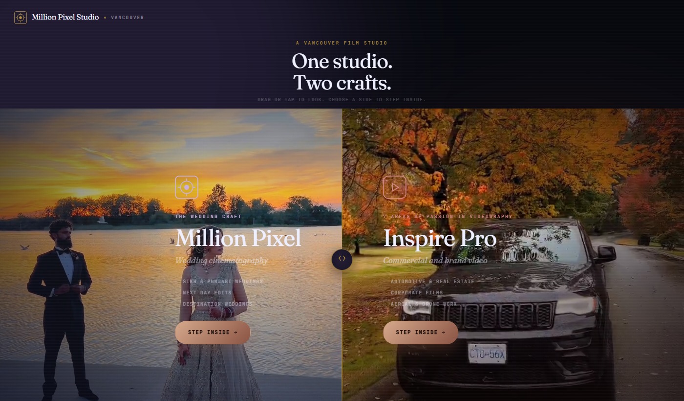 Million Pixel Studio desktop view 3