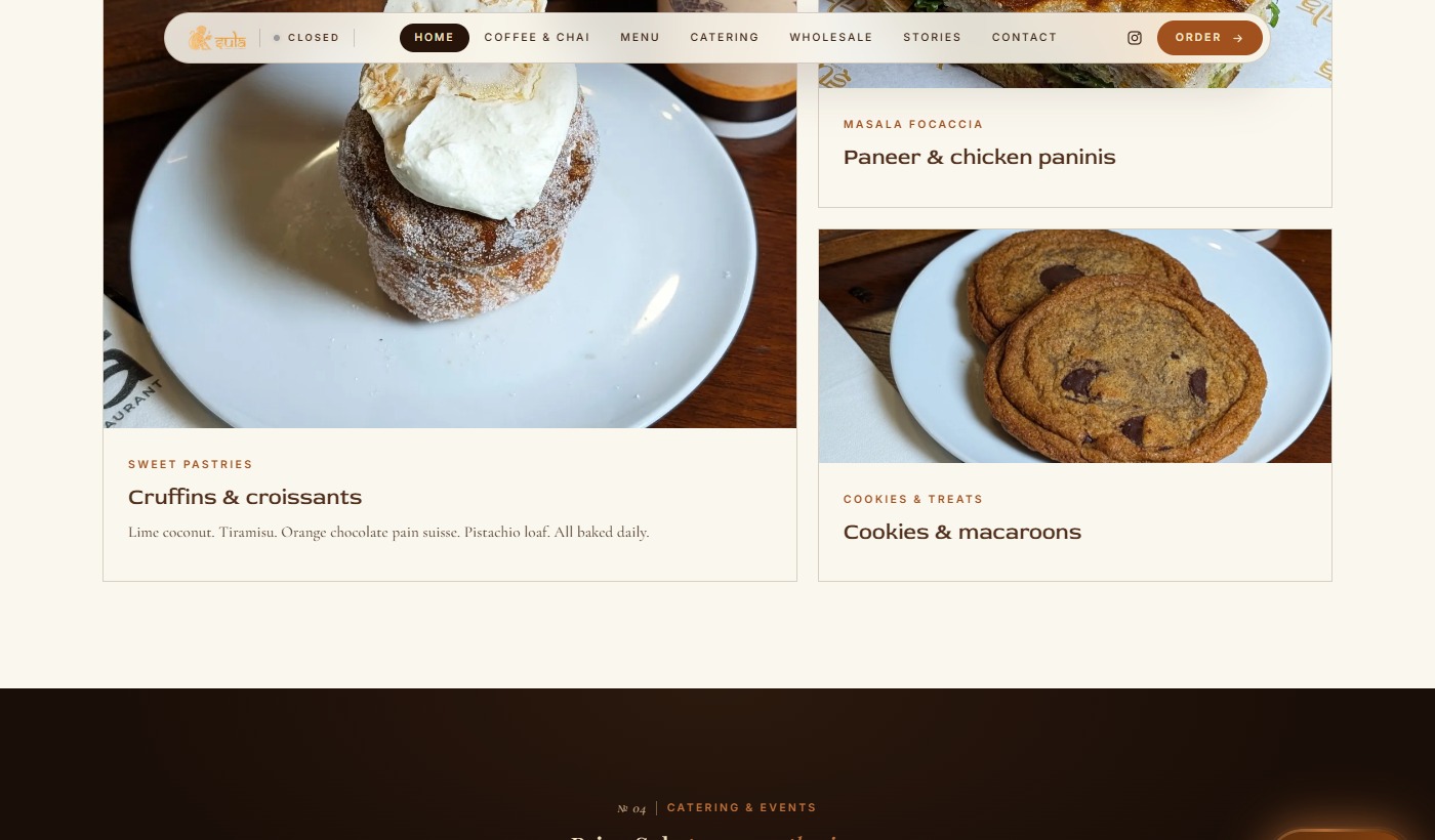 Sula Cafe desktop view 4