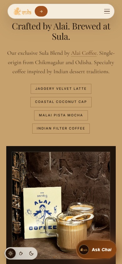 Sula Cafe mobile view 3