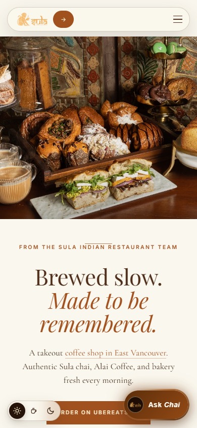 Sula Cafe mobile view 1