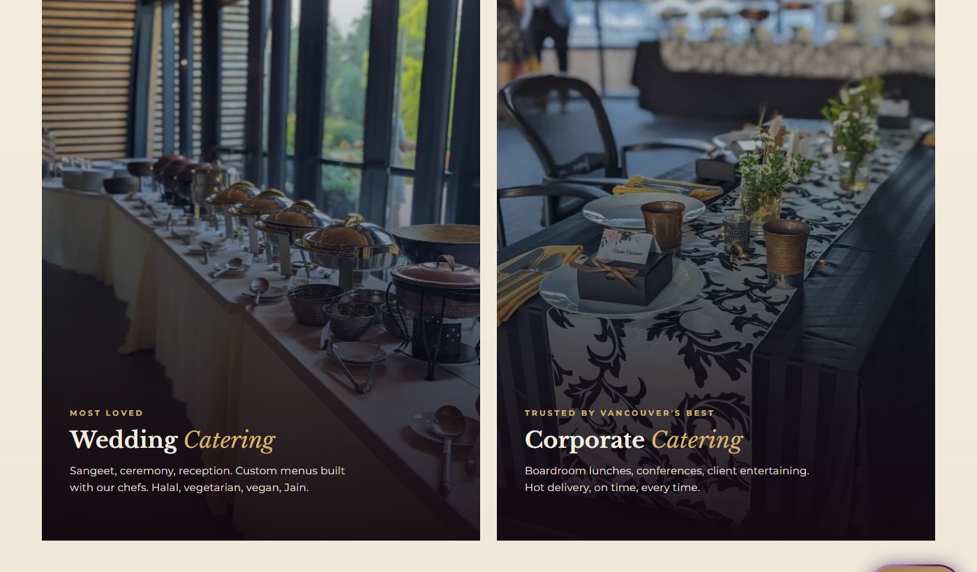 Sula Catering desktop view 4