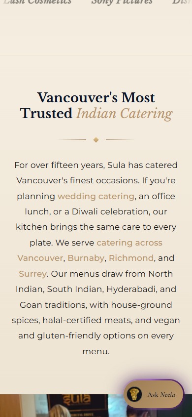 Sula Catering mobile view 2