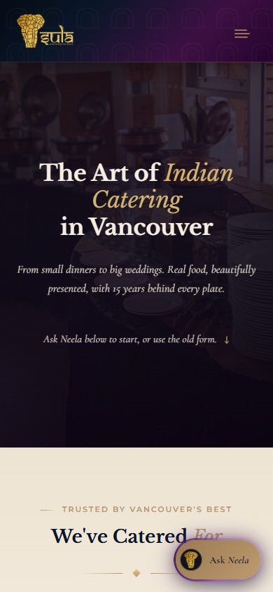 Sula Catering mobile view 1