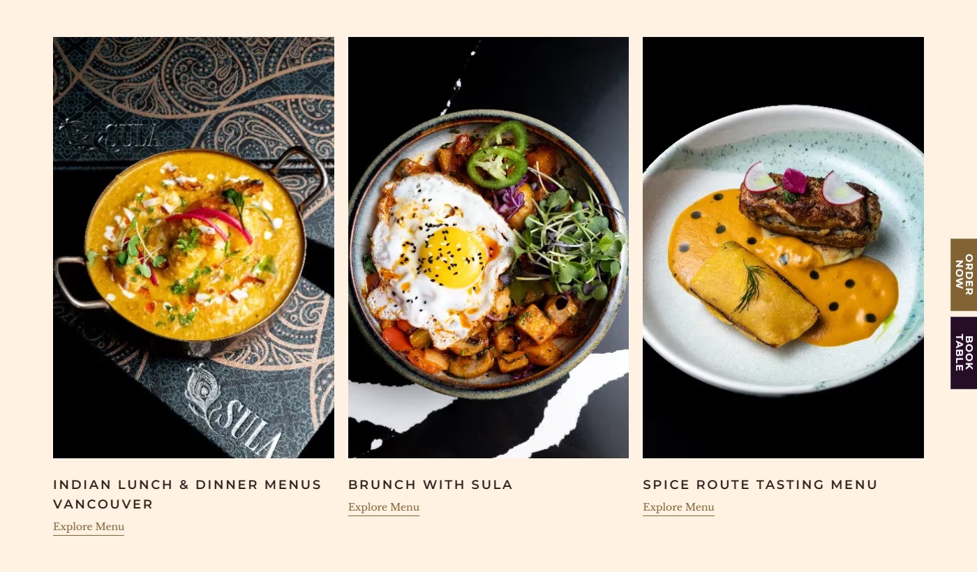 Sula Indian Restaurant desktop view 2