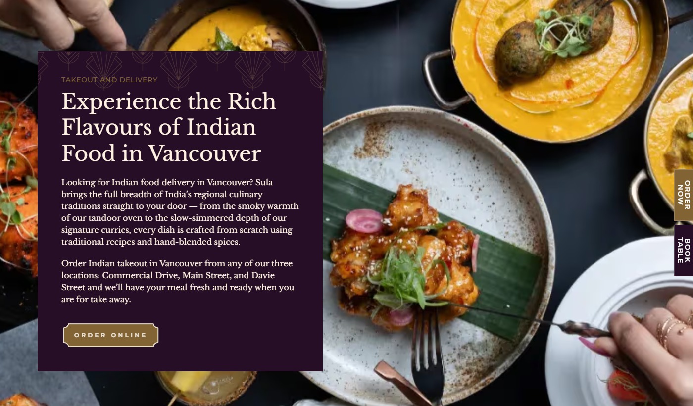 Sula Indian Restaurant desktop view 4